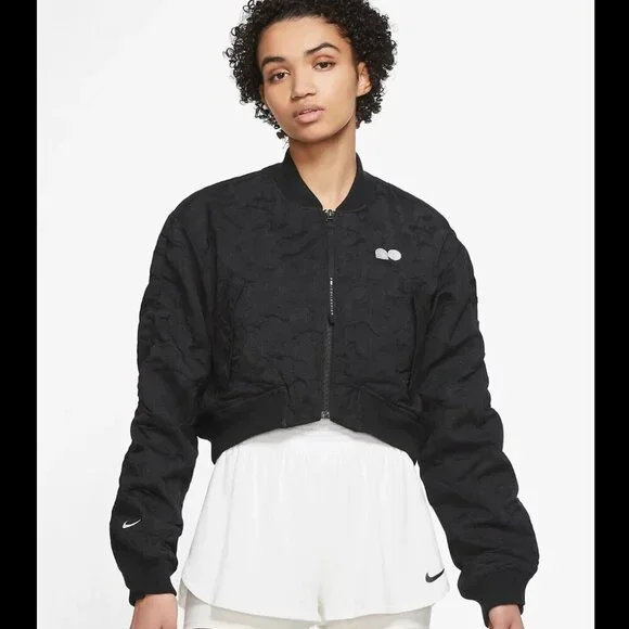 Nike Bomber Naomi Osaka Tennis Cropped Jacket Black Medium - Picture 1 of 8